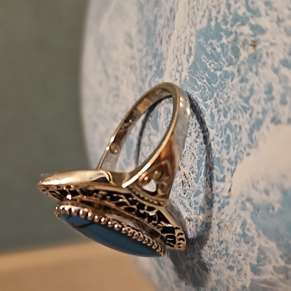 Amazing Turquoise ring in sterling silver! Size 8 - Picture 4 of 7